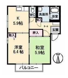 ロンクーＡ棟の物件間取画像